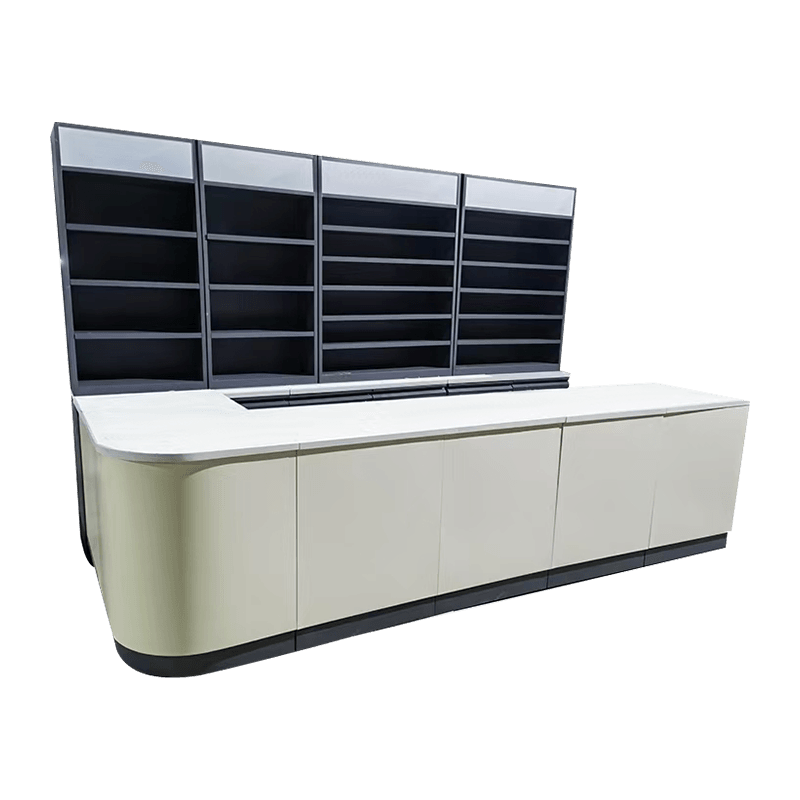 Veľkokapacitné skladovacie pulty na pokladni